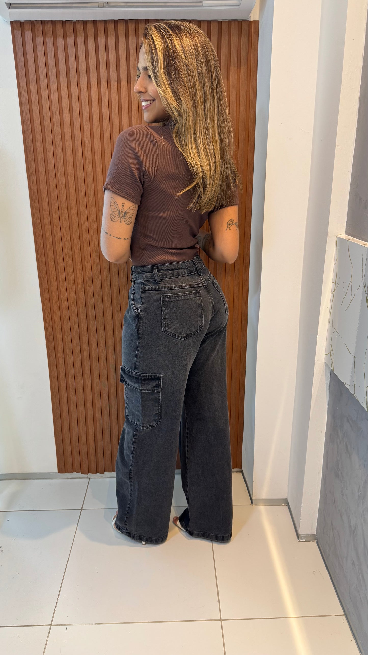 Calça cargo preto vintage