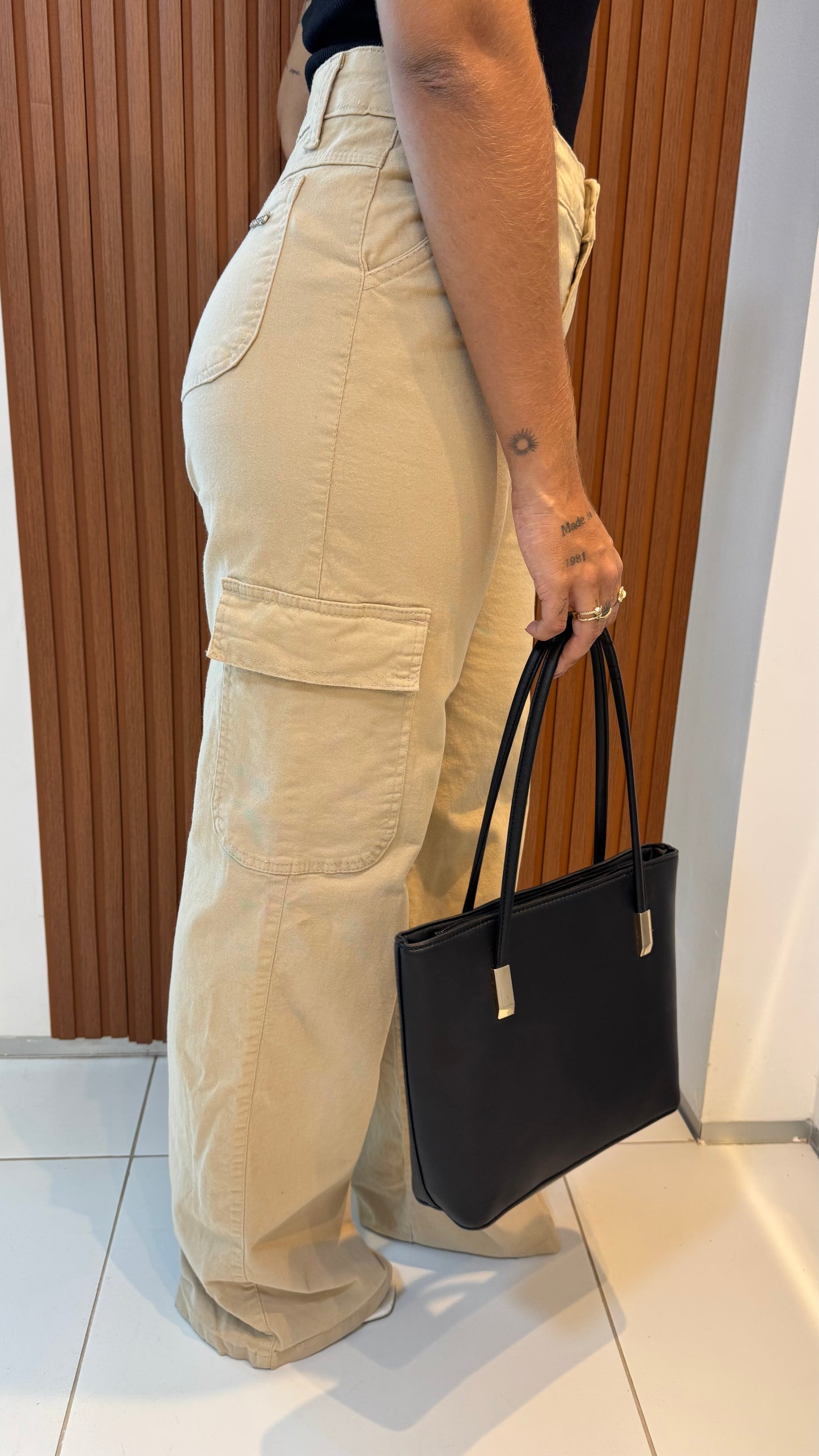 Calça Cargo Bege Sand